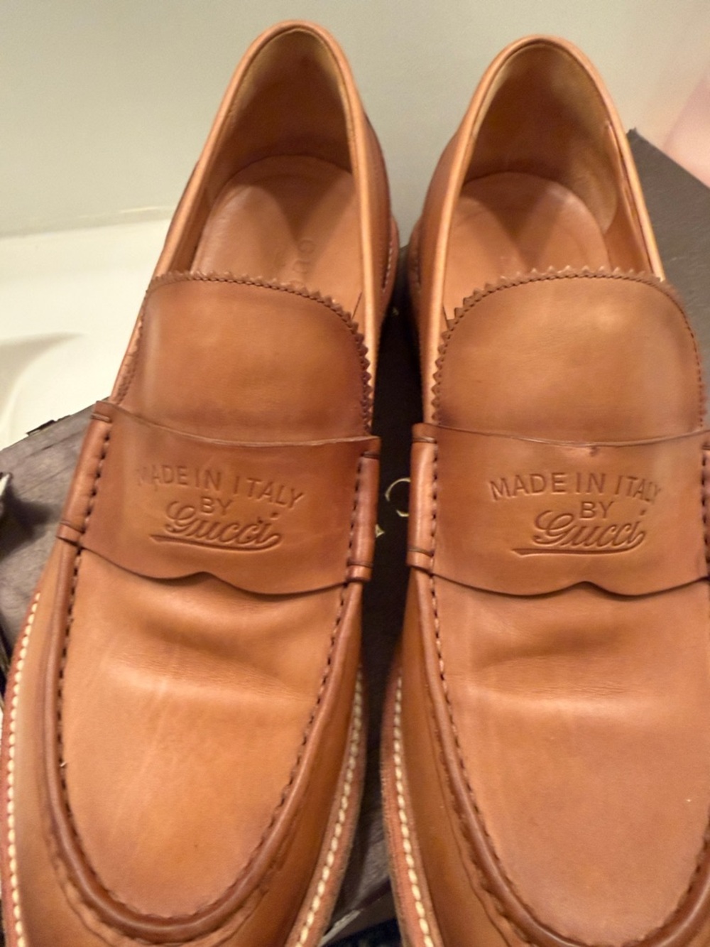 Gucci Brown Leather Penny Loafers - Picture 11 of 13